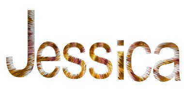 İngilizce adı Jessica beyaz arka plan ile çevrili
