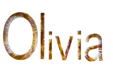 Adı Olivia İngilizce beyaz arka plan ile çevrili