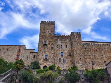 Monastery of Guadalupe in Caceres province in a cloudy day. Its gothic style.