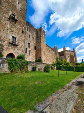 Monastery of Guadalupe in Caceres province in a cloudy day. Its gothic style.