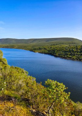 Tagus river in Caceres in the center of Spain in a spring day.