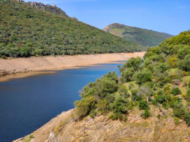 Tagus river in Caceres in the center of Spain in a spring day.