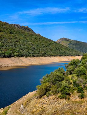 Tagus river in Caceres in the center of Spain in a spring day.