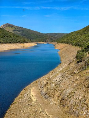 Tagus river in Caceres in the center of Spain in a spring day.