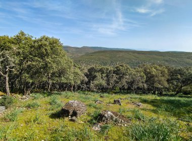 Tagus valley in the center of Spain in San Carlos de Alcantara in a sunny day