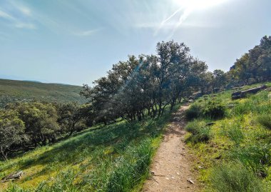 Tagus valley in the center of Spain in San Carlos de Alcantara in a sunny day