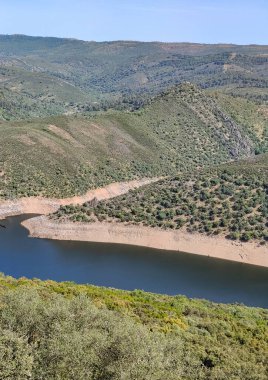 Tagus river in Caceres in the center of Spain in a spring day.