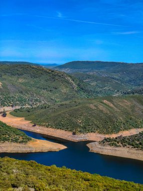 Tagus river in Caceres in the center of Spain in a spring day.