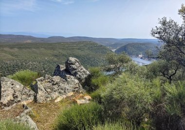 Tagus valley in the center of Spain in San Carlos de Alcantara in a sunny day