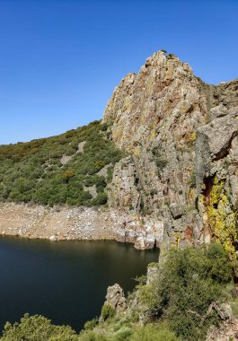 Tagus river in Caceres in the center of Spain in a spring day.