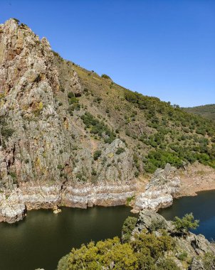 Tagus river in Caceres in the center of Spain in a spring day.