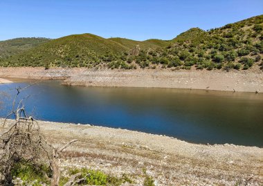 Tagus river in Caceres in the center of Spain in a spring day.