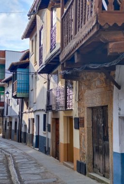 Street in Jaraiz de la Vera in the center of Spain in a sunny day