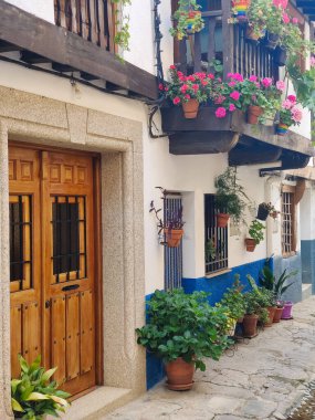 Street in Jaraiz de la Vera in the center of Spain in a sunny day