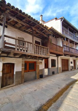 Street in Jaraiz de la Vera in the center of Spain in a sunny day