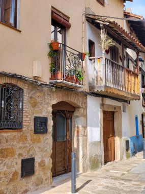 Street in Jaraiz de la Vera in the center of Spain in a sunny day