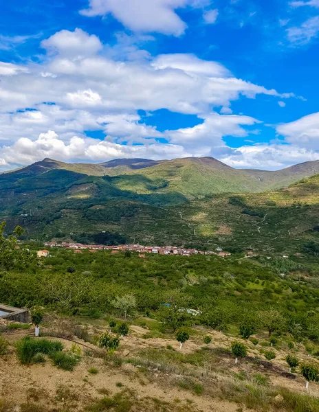 stock image Mountains in the Jerte valley in the center of Spain in a cloudy day