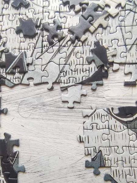Pièces Puzzle Styles Picasso Dans Fond Blanc — Photo