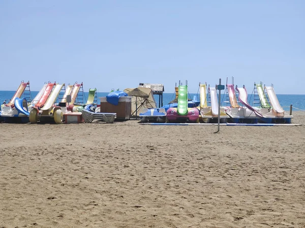 Plaża Torremolinos Południu Hiszpanii Słoneczny Dzień — Zdjęcie stockowe