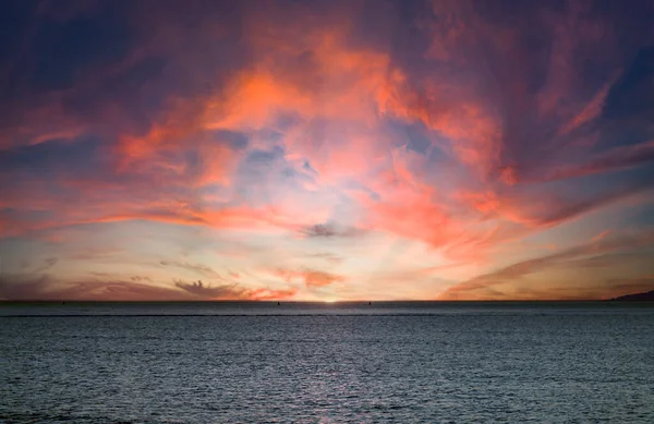 stock image Sunset at dusk on a beach in southern Spain