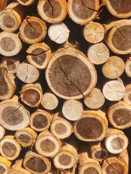 Kawałki Drewna Opałowego Ułożone Obok Siebie Tworzące Tło — Zdjęcie stockowe