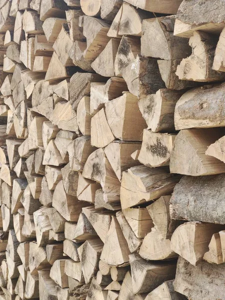 Odun Parçaları Yan Yana Istiflenmiş Arka Plan Oluşturmuş — Stok fotoğraf