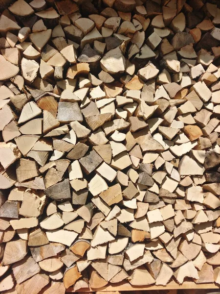 Odun Parçaları Yan Yana Istiflenmiş Arka Plan Oluşturmuş — Stok fotoğraf