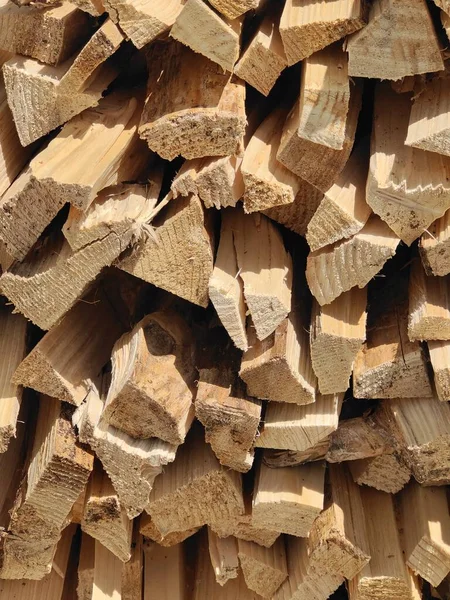 Kawałki Drewna Opałowego Ułożone Obok Siebie Tworzące Tło — Zdjęcie stockowe