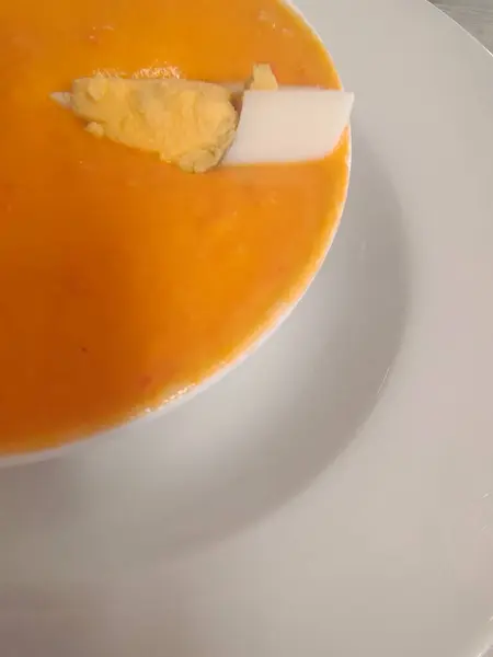 Sopa Española Con Huevos Carne — Foto de Stock