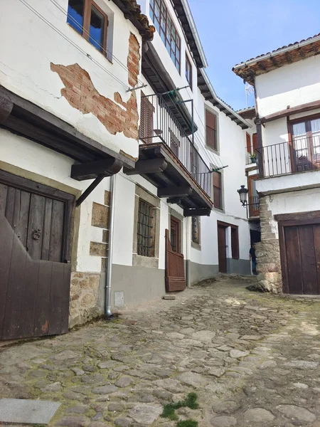 Jalan Desa Disebut Candelario Pusat Spanyol Hari Yang Cerah — Stok Foto