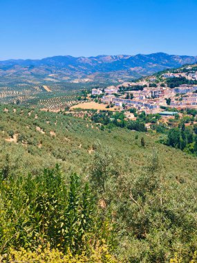 İspanya 'nın güneyindeki ortaçağ köyü dağın tepesinde.