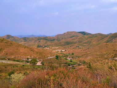 Güneşli bir günde İspanya 'nın güneyinde tarım arazisi