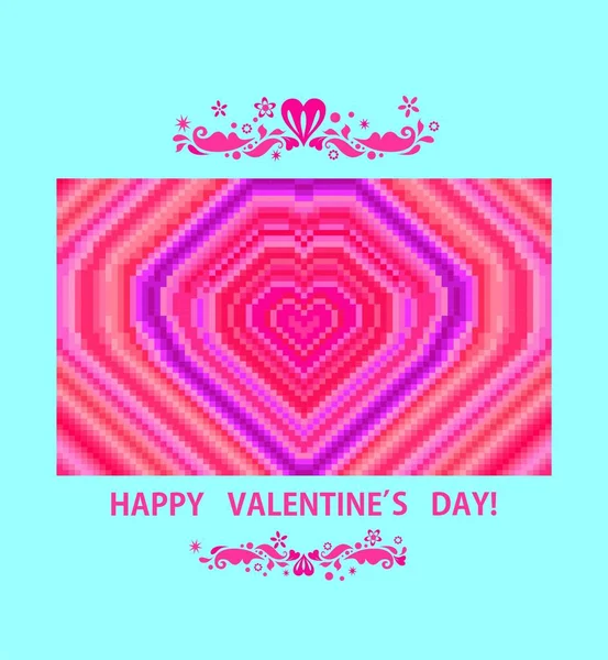 Pink Red Magenta Lilac Violet Disco Background Pulsing Heart Valentines — Stock Vector