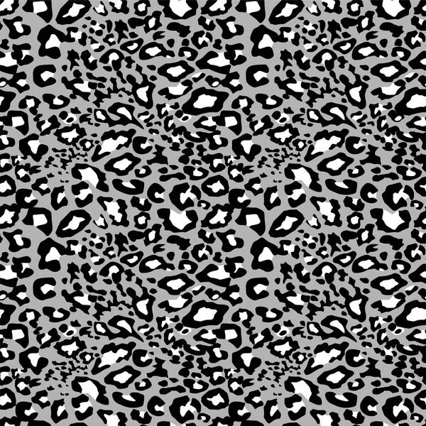 Μονόχρωμο Μαύρο Λευκό Καμουφλάζ Φόντο Λεοπάρδαλη Δέρμα Ζώου Χωρίς Ραφή — Διανυσματικό Αρχείο