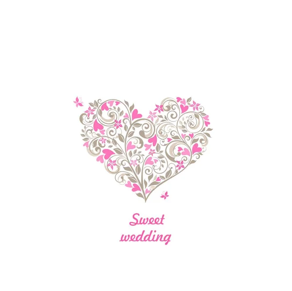 Όμορφο Ανθισμένο Διακοσμητικό Παστέλ Μπουκέτο Σχήμα Καρδιάς Για Γάμο Γενέθλια — Διανυσματικό Αρχείο
