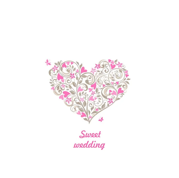 Bonito Buquê Pastel Decorativo Florescente Forma Coração Para Casamento Aniversário —  Vetores de Stock