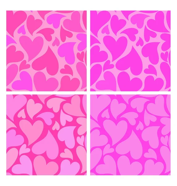 Endless Pink Seamless Pattern Variation Hearts Valentines Day Wedding Wrapping — Stock Vector