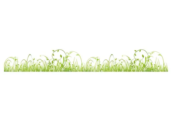Horisontell Sömlös Gräns Med Realistiska Våren Grön Gräsmatta Eller Äng Stockillustration