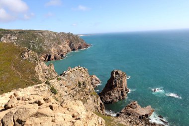 Cape Cabo da Roca Portekiz Manzarası.