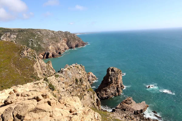 Cape Cabo da Roca Portekiz Manzarası.