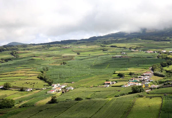 Terceira, Azores adasının engebeli manzarası.