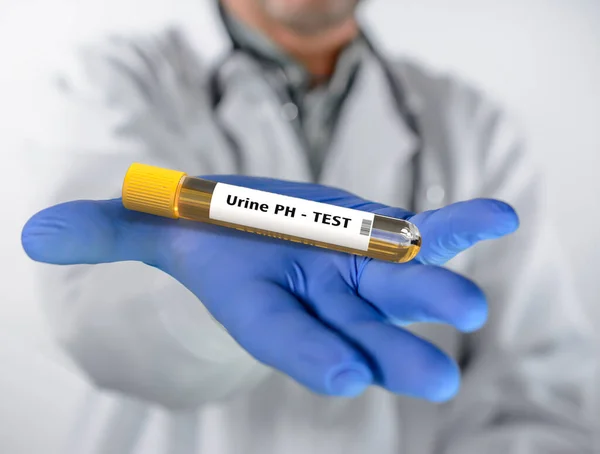 Doctor Holds Urine Test Tube Test Hand — Stock Photo, Image