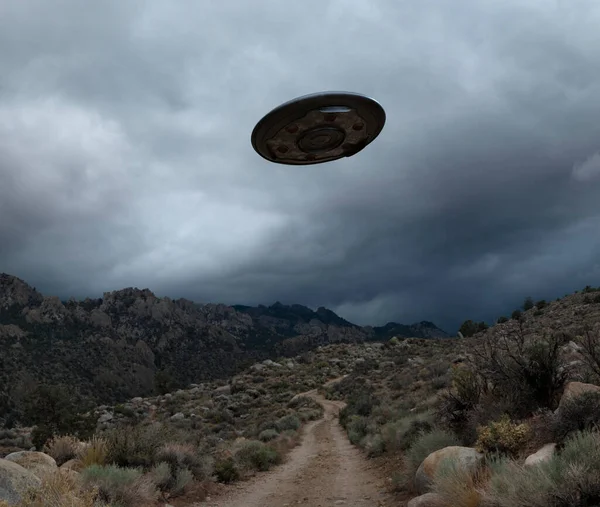 Unidentified Object Sky Ufo Flying Saucer Rendering — ストック写真