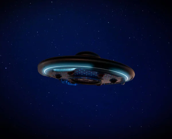 Unidentified Object Sky Ufo Flying Saucer Rendering — Stockfoto