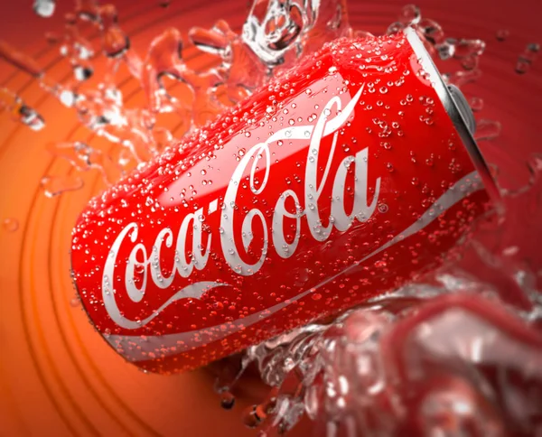 Malaga Spanje Oktober 2022 Blik Cafeïnevrije Coca Cola Smaak Met — Stockfoto