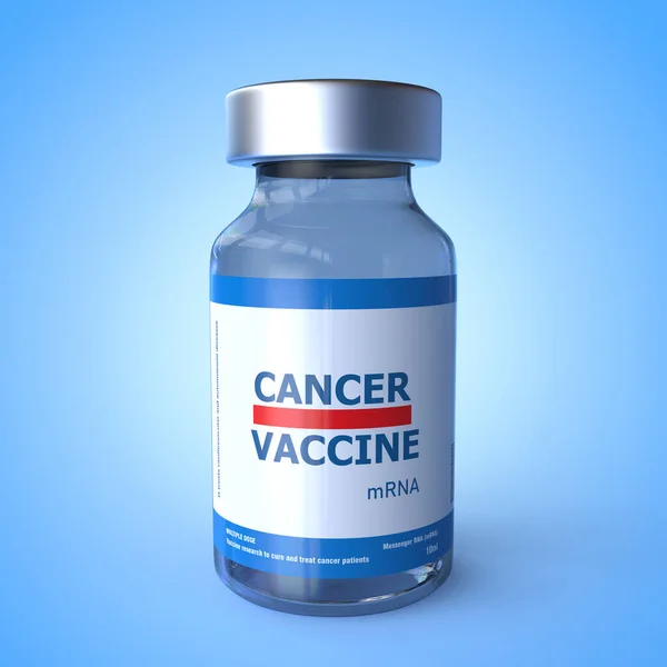 Flacone Vaccino Trattamento Del Cancro Rendering — Foto Stock