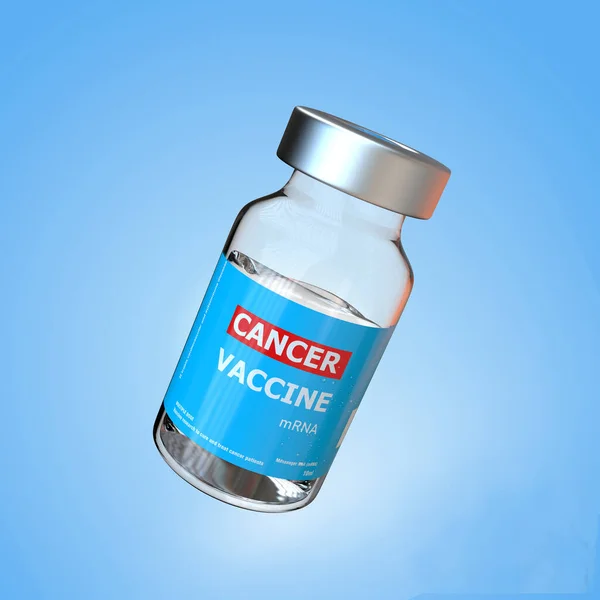 Eine Flasche Impfstoff Behandlung Von Krebs Rendering — Stockfoto