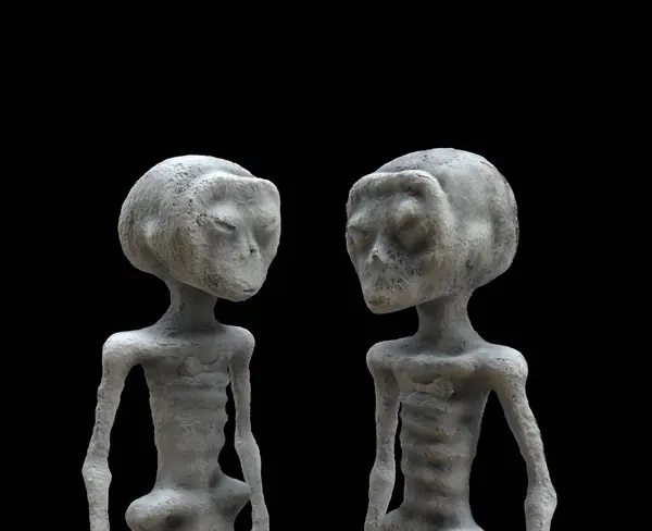 Nicht Menschlicher Körper Fremde Mumie Nazca Mumie Mexiko Schwarzer Hintergrund — Stockfoto