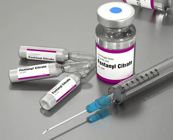 펜타닐 Fentanyl은 마취에 사용되는 아편입니다 헤로인 코카인과 레크리에이션 약물로 사용됩니다 로열티 프리 스톡 사진