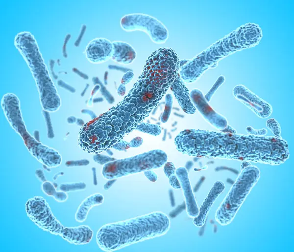 Bactérias Microscópicas Estreptocócica Stss Renderização Imagem De Stock